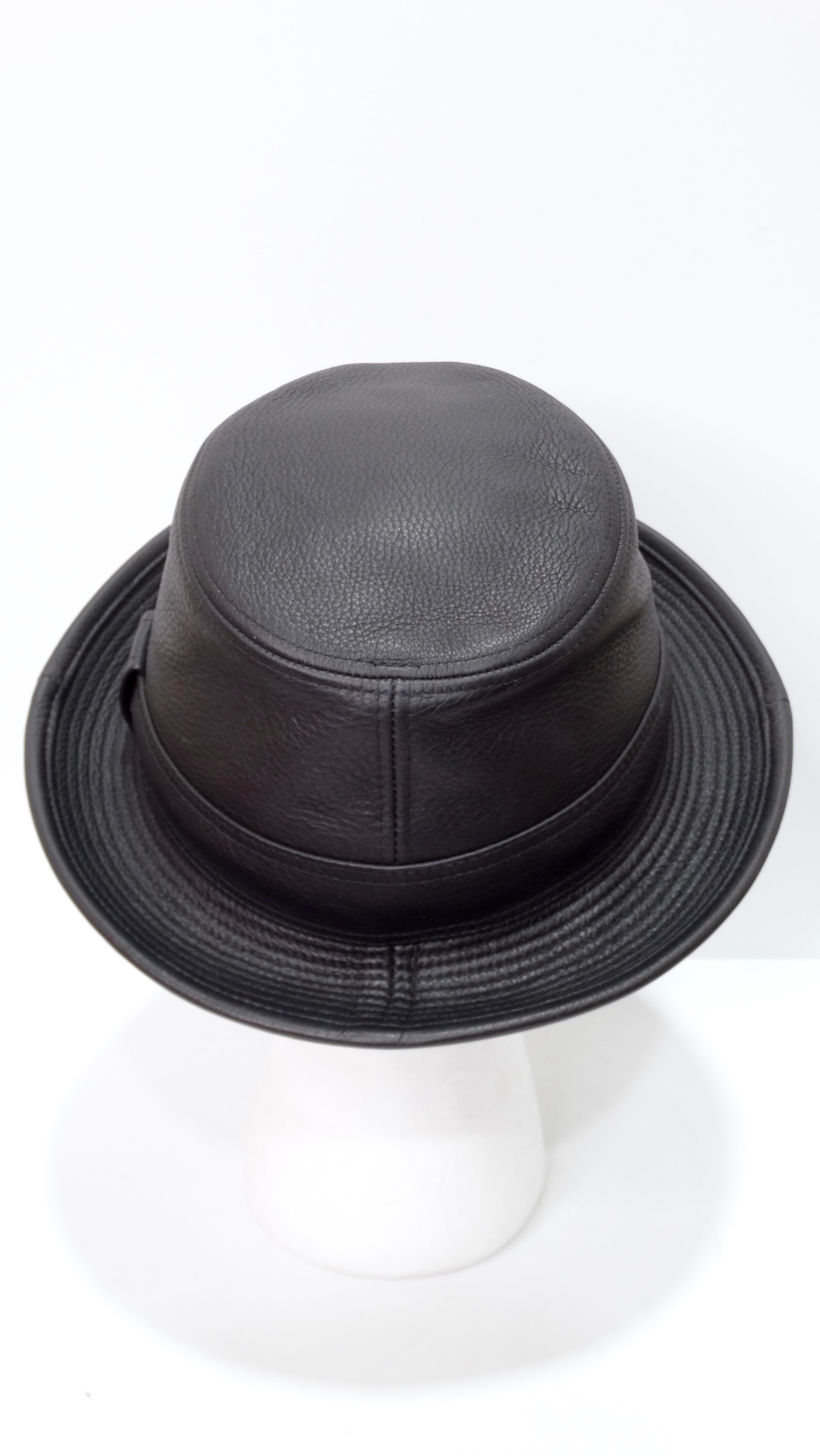 The fall season is arriving quickly. This Hermes Clémence Leather Hat In Black Taurillon is perfect for anyone to add a layer of coverage while still maintaining a sleek and stylish look. With this classic Hermes leather hat, your are sure to be