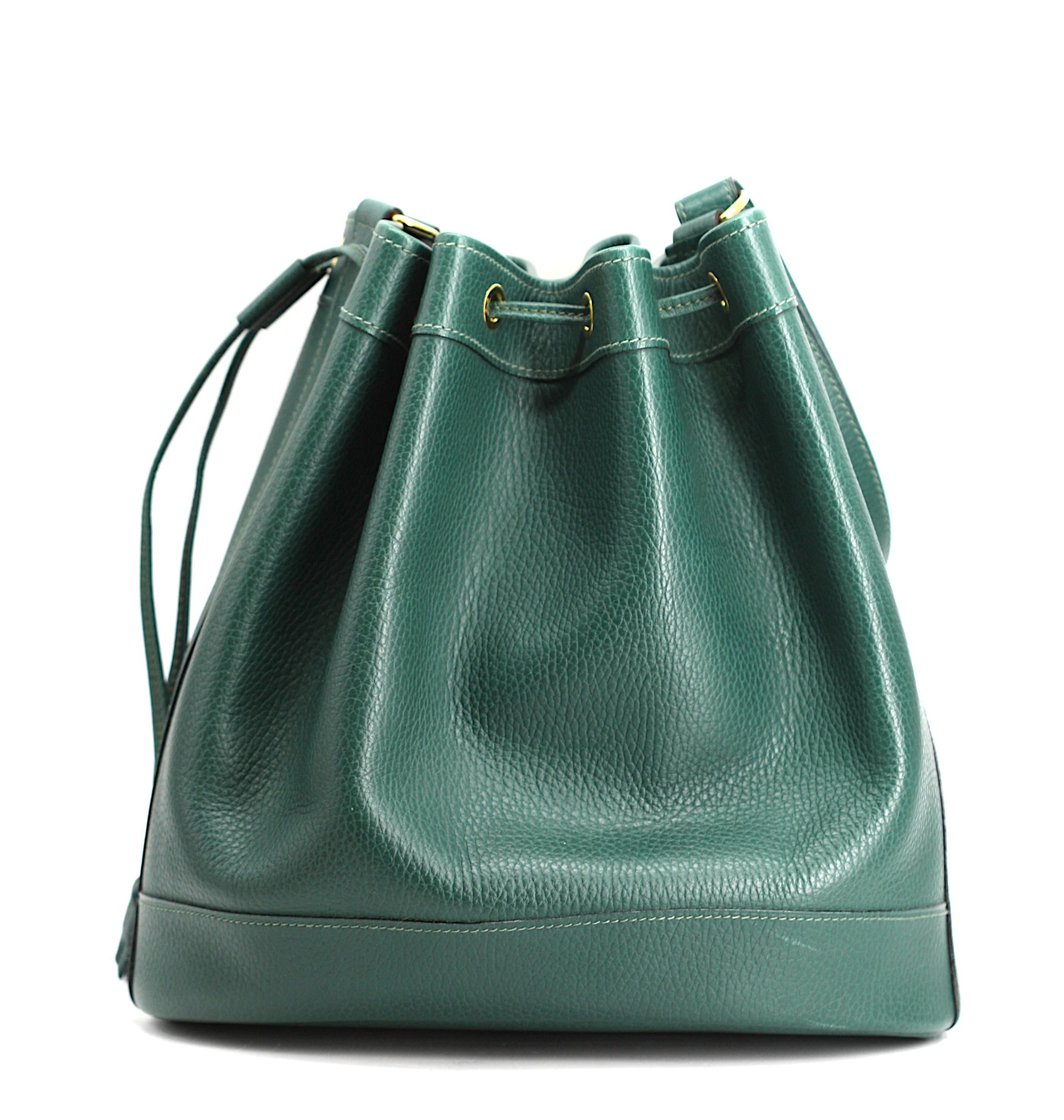Black Hermes Clemence Leather Market Shoulder Bag