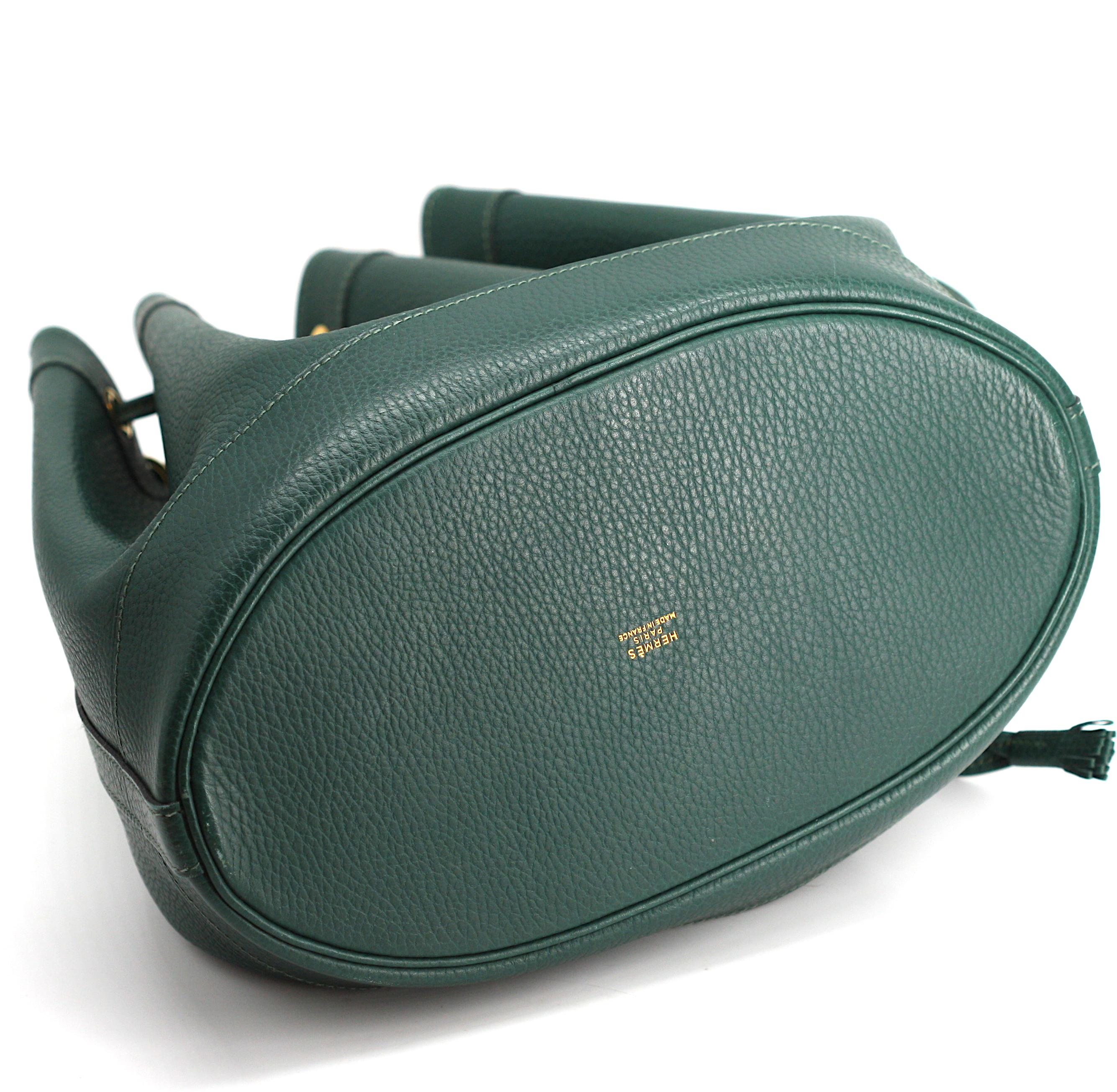 Women's or Men's Hermes Clemence Leather Market Shoulder Bag