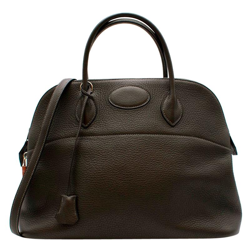 Hermes Clemence Leather Mou Bolide 35 PHW For Sale