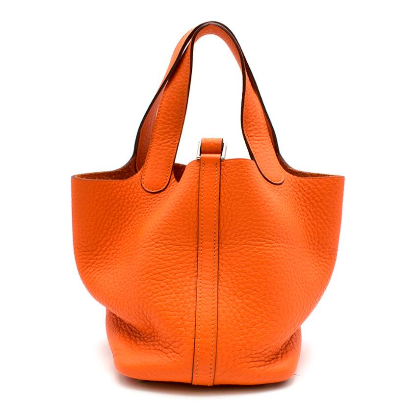 Clemence Mohnblumenschloss aus Leder mit Picotin-Verschluss 18 (Rot) im Angebot