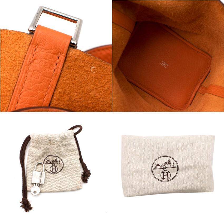 Hermes Clemence Leather Orange Poppy Picotin Lock 18 For Sale 1