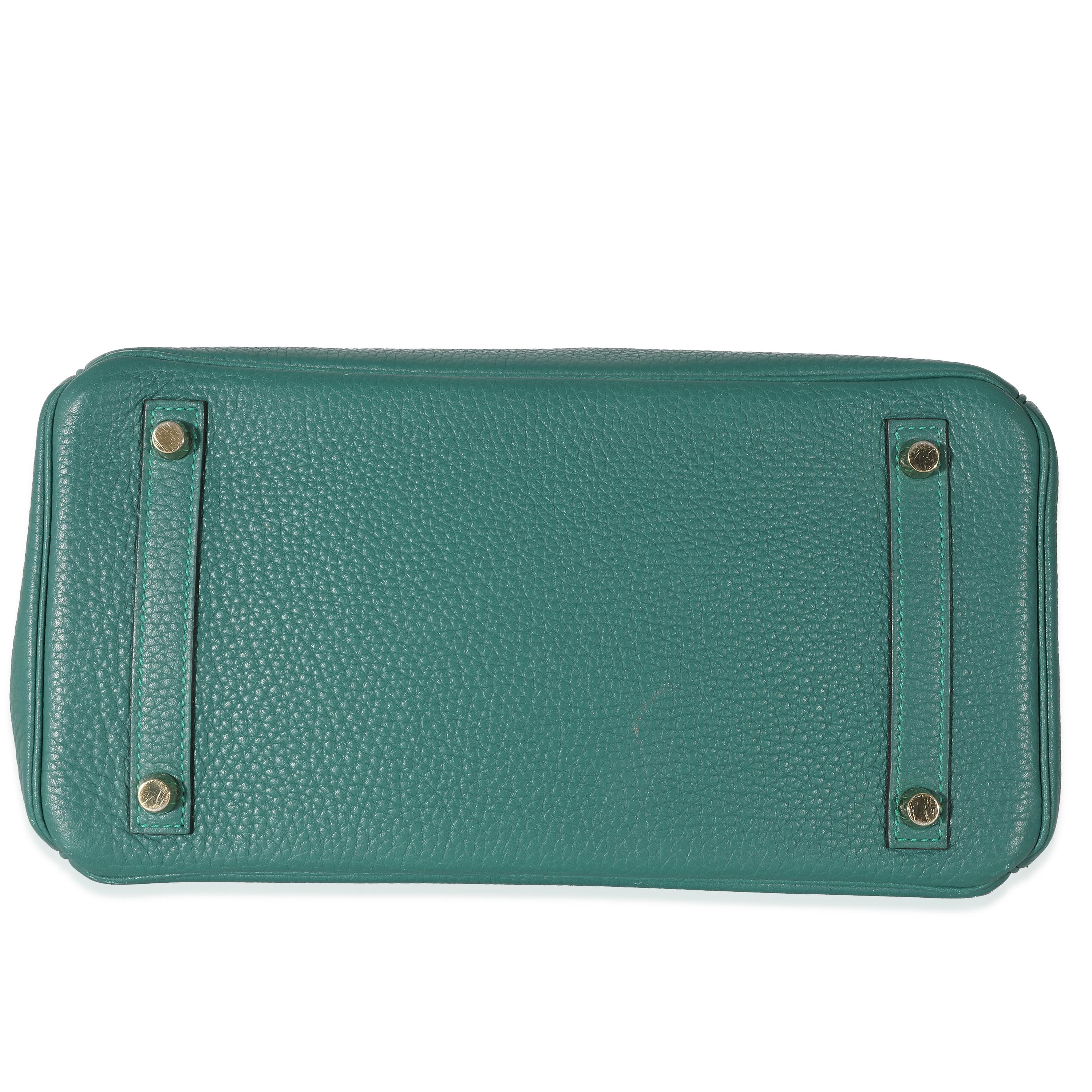 Bleu Hermes Clemence Malachite Birkin 30 GHW en vente