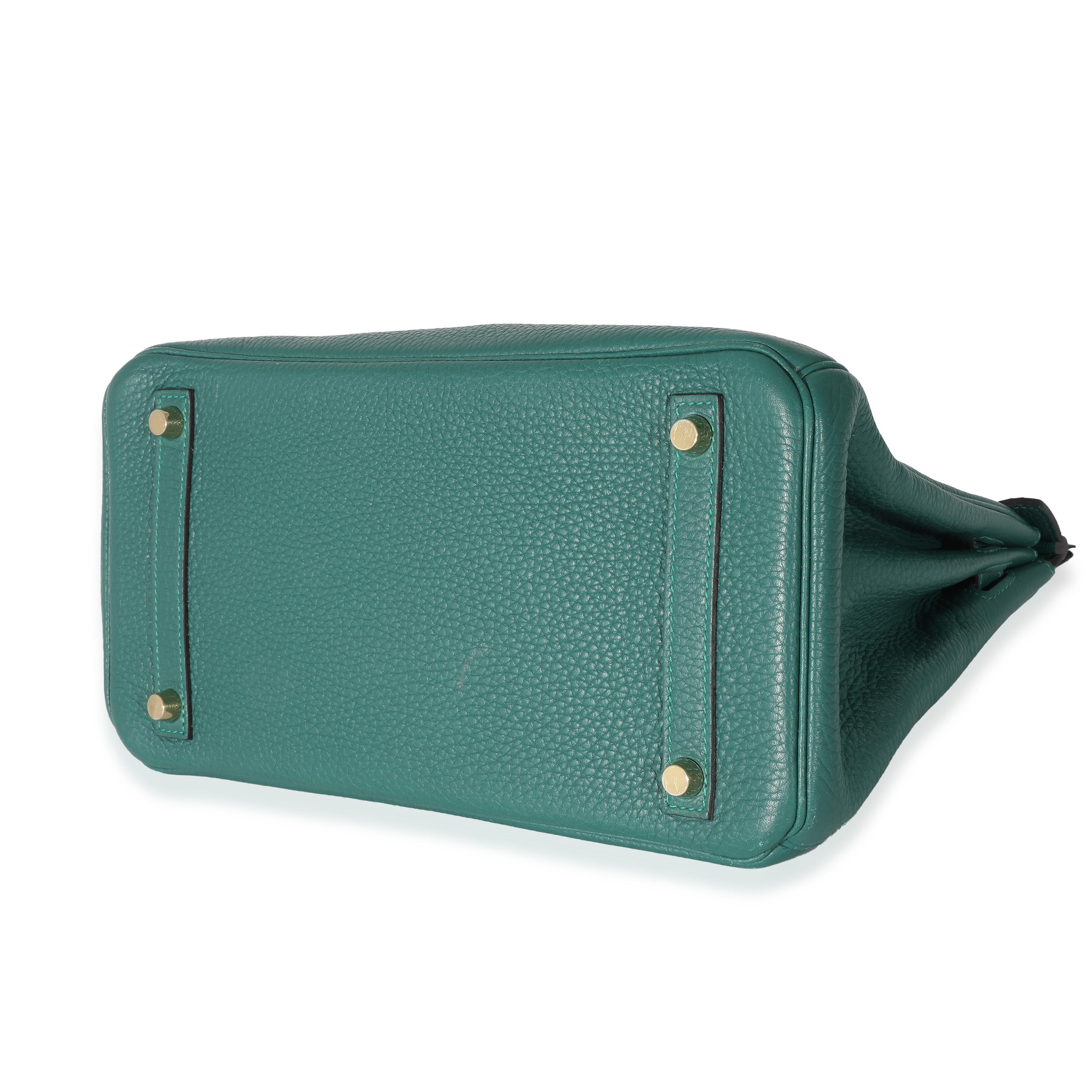 Hermes Clemence Malachite Birkin 30 GHW en vente 2