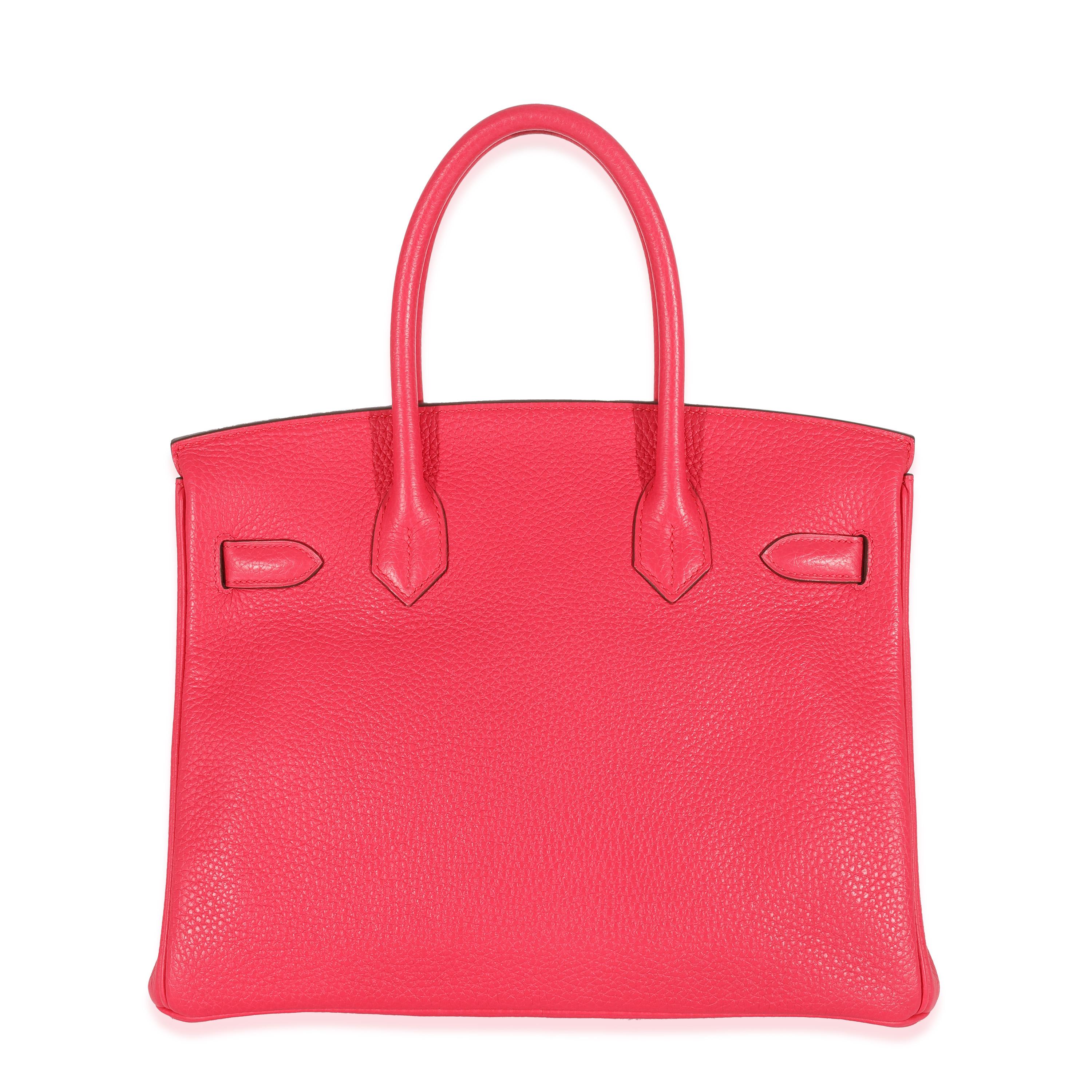Red Hermes Clemence Rose Extreme Birkin 30 GHW