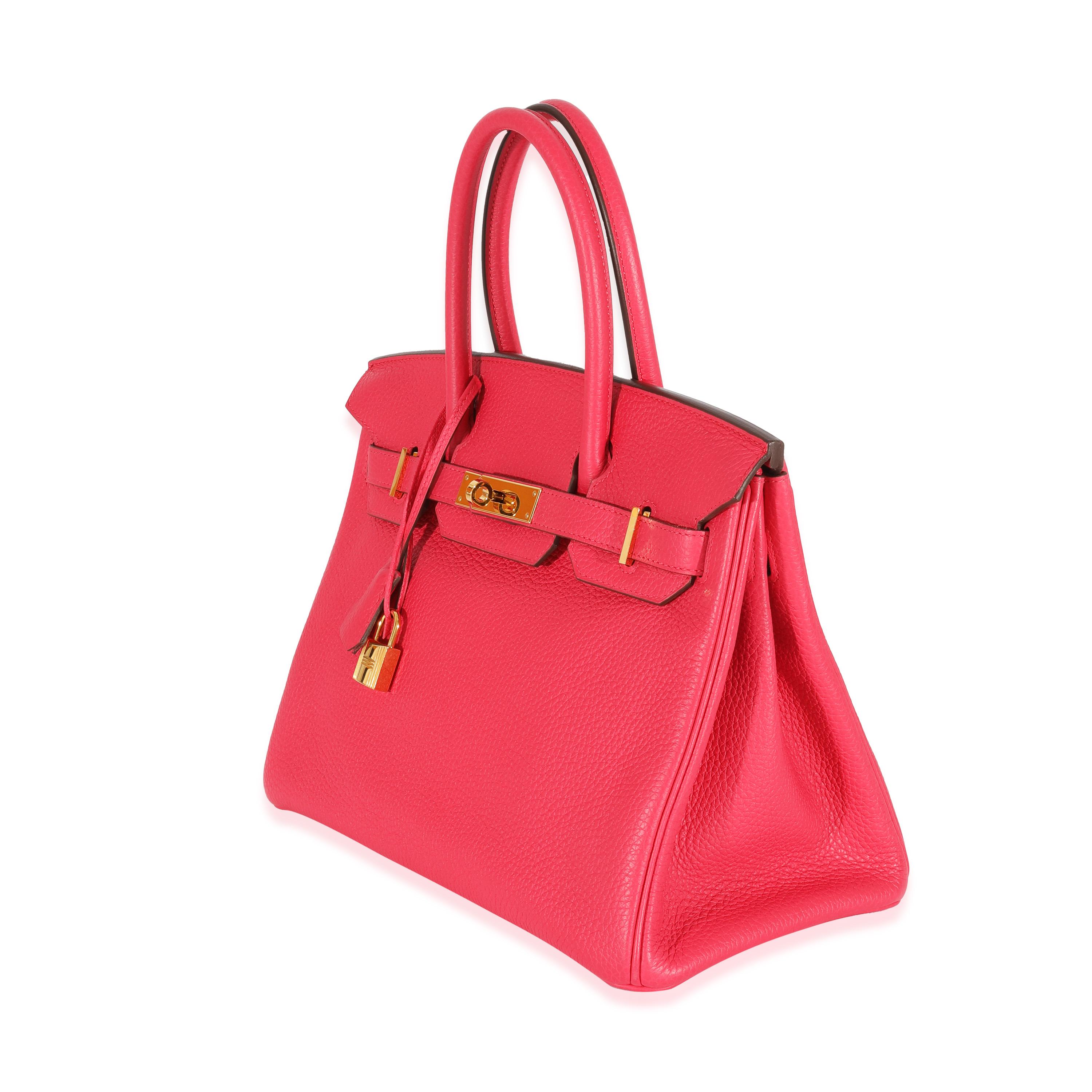 Hermes Clemence Rose Extreme Birkin 30 GHW In Excellent Condition For Sale In New York, NY