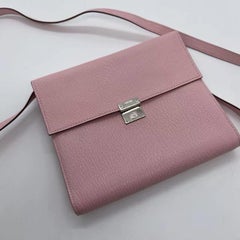 Hermes Clic 16 Rosa Chevre Leder Silber Hardware