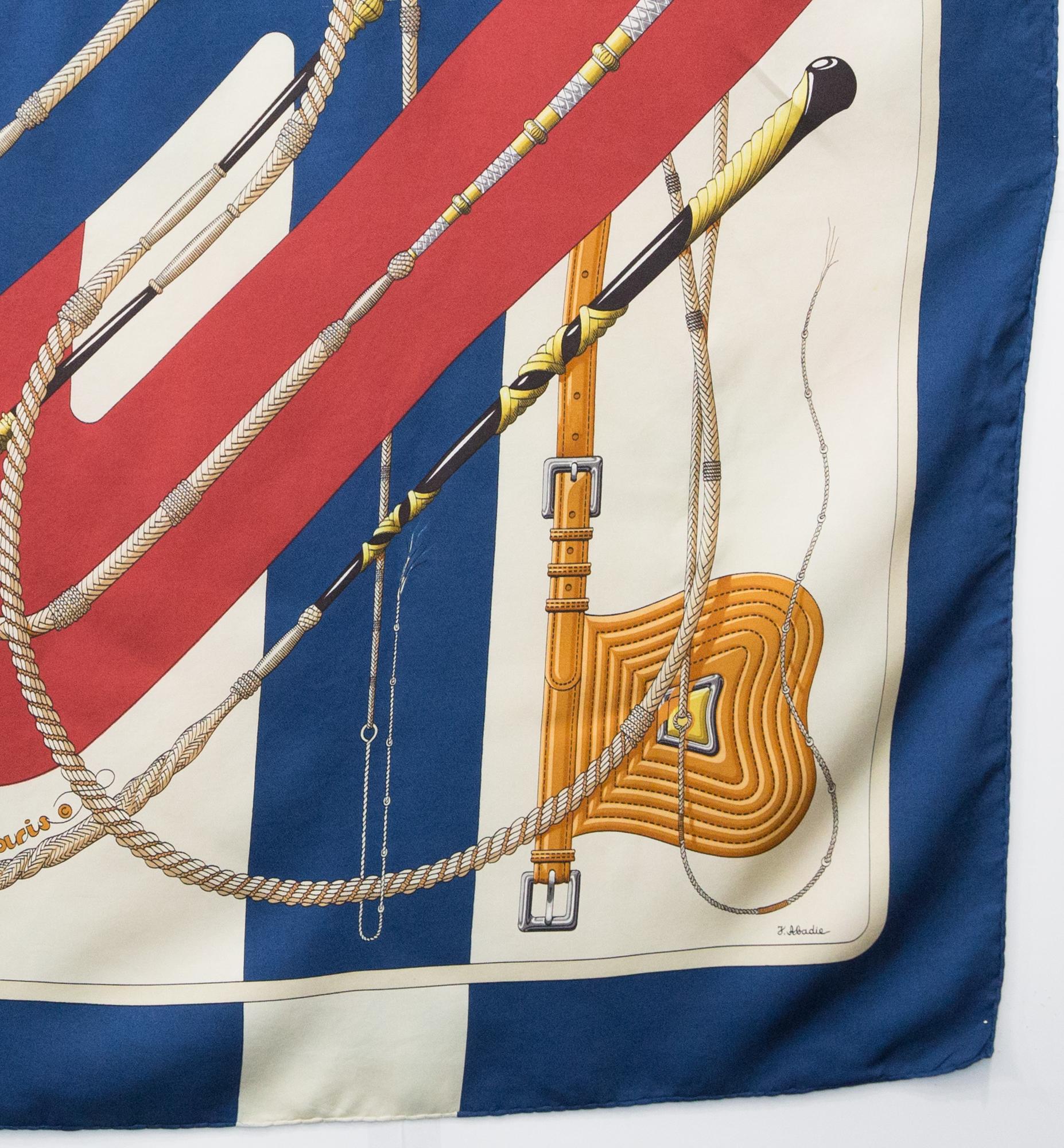 1979 Hermes Clic Clac by J Abadie Silk Scarf In Good Condition For Sale In Paris, FR