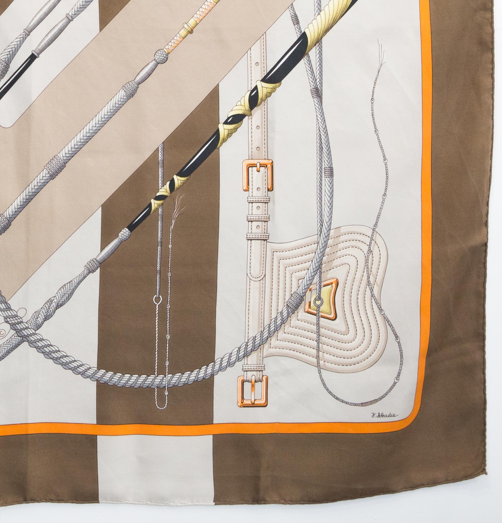 Women's or Men's Hermes Clic-Clac by Julia Abadie Silk Scarf For Sale