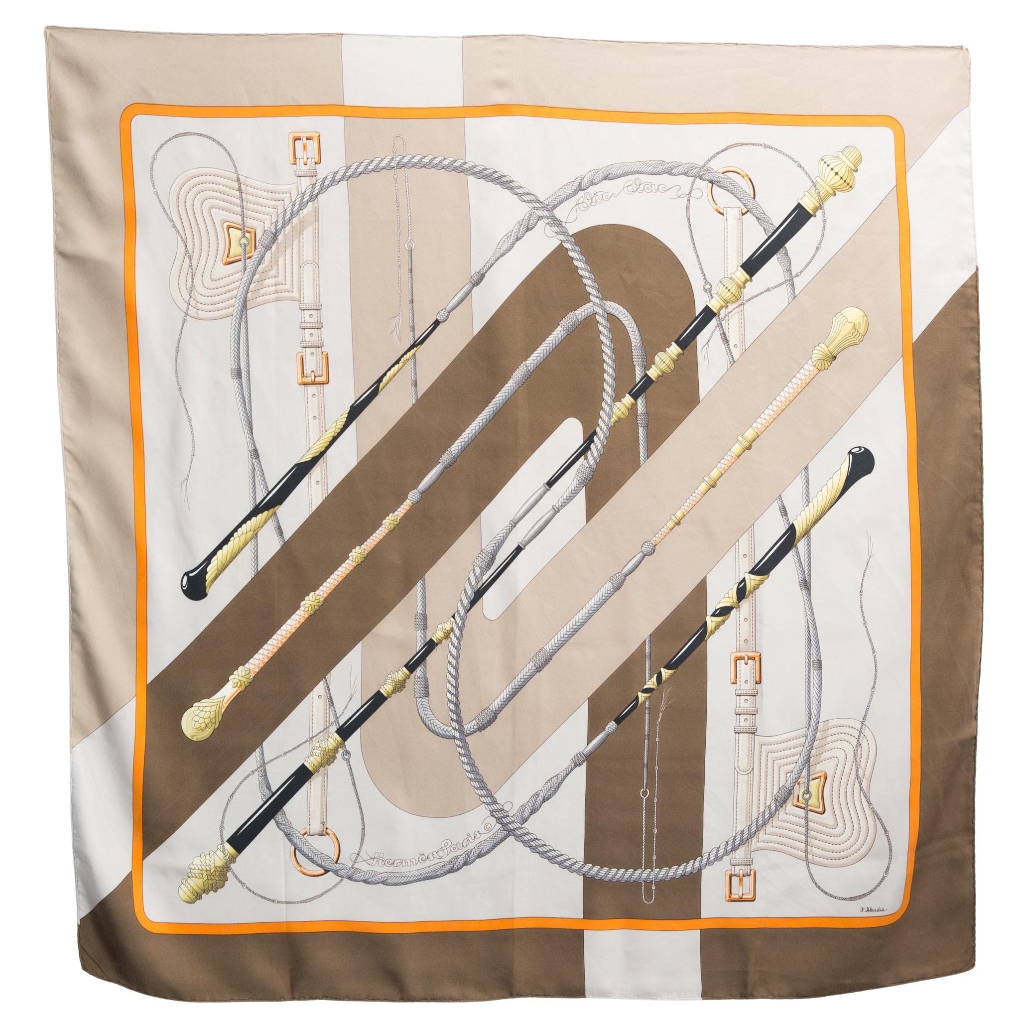 Hermes Clic-Clac by Julia Abadie Silk Scarf For Sale
