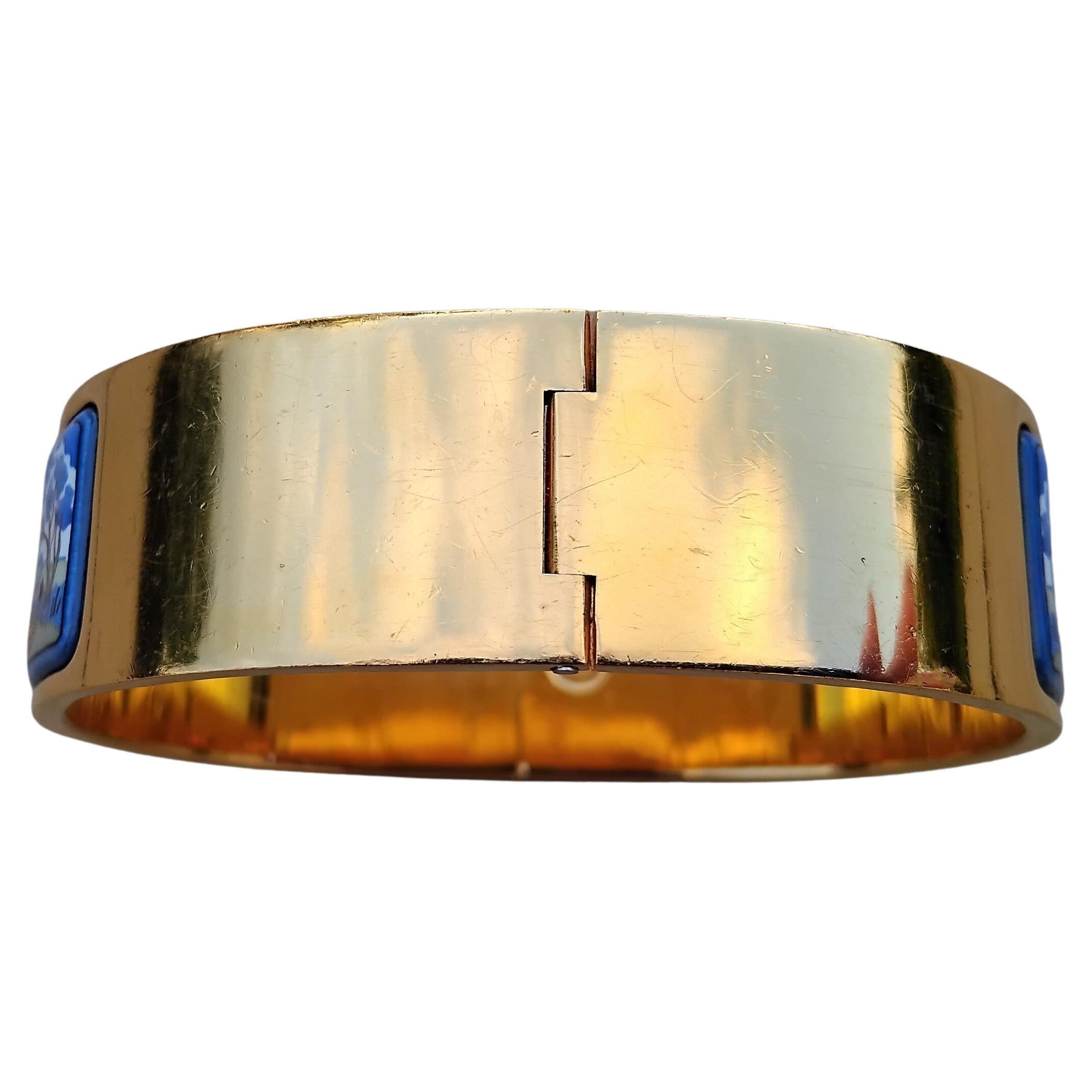 Hermès Clic Clac Emaille-Armband Löwen und Löwinnen in Savanne Ghw im Angebot 3