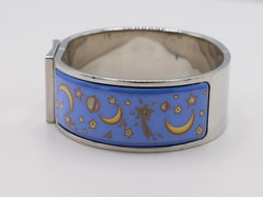 Hermes Clic Clac Enamel Bracelet Moon and Stars