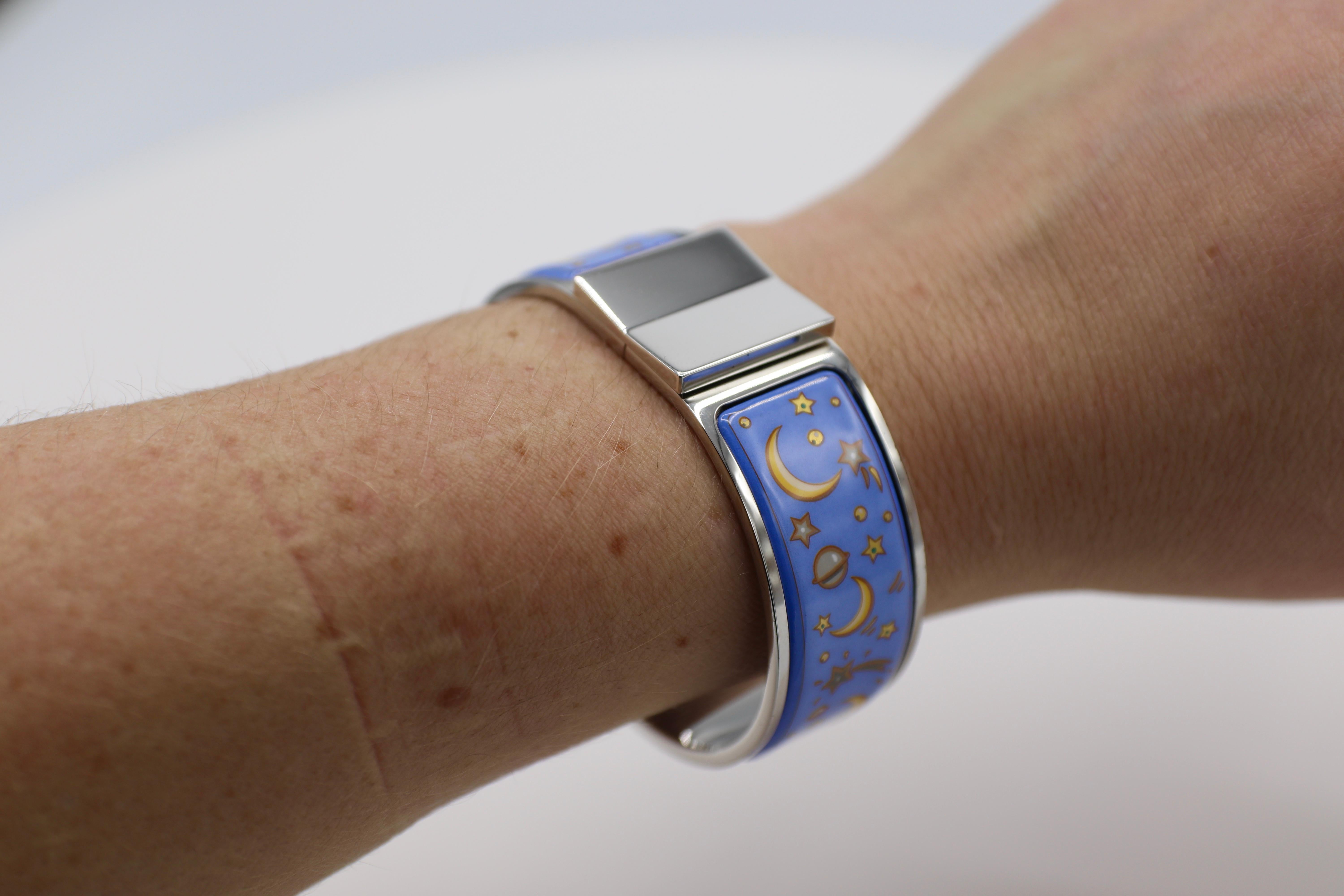 Hermes Clic Clac Enamel Bracelet Moon and Stars 1