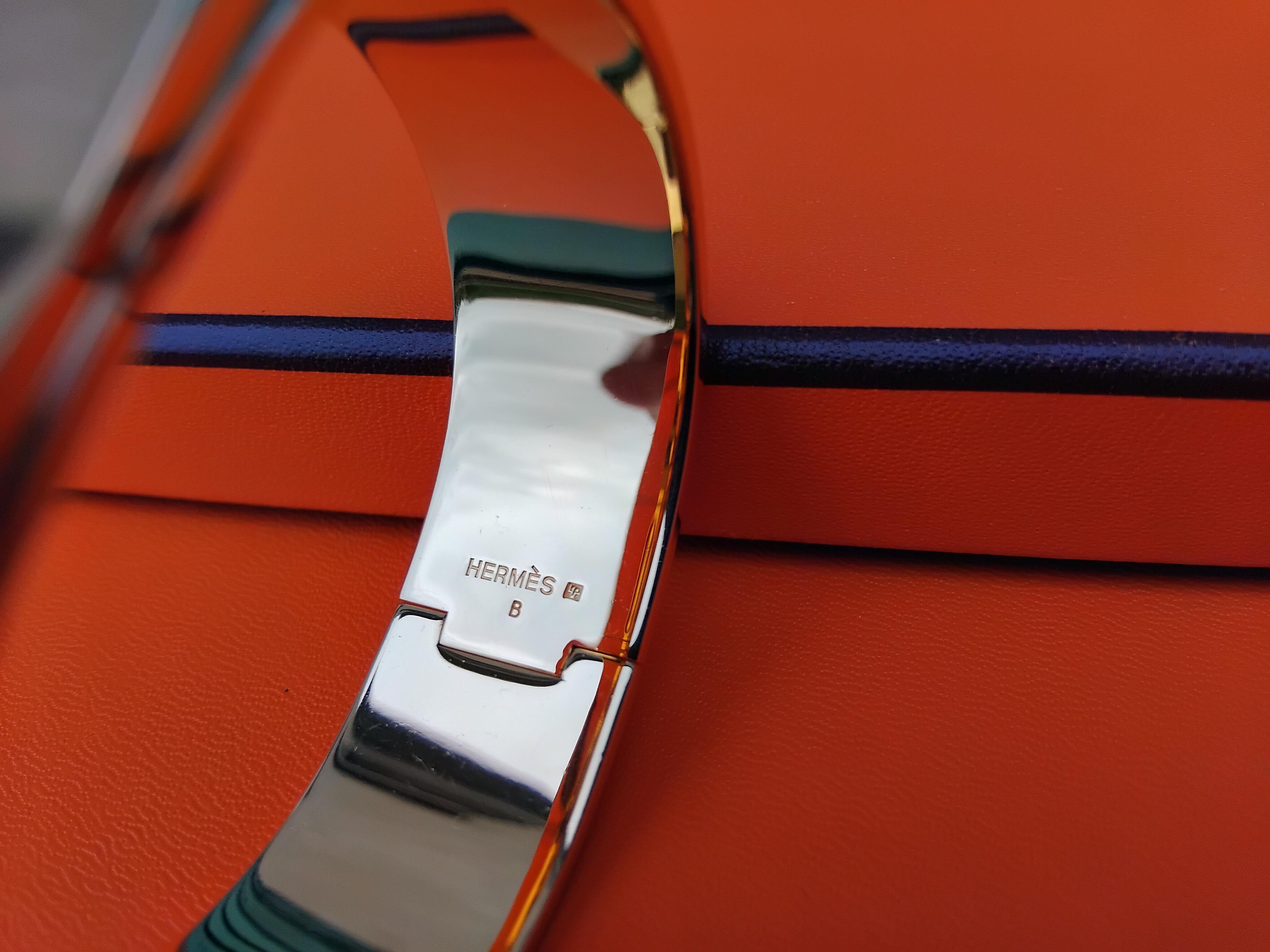 Hermès Bracelet Clic Clac Enamel Parures des Maharajas Or Rose Taille PM en vente 9