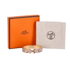 Hermes Clic Clac H 18k Gold Plated Animaux Camoufles Bracelet