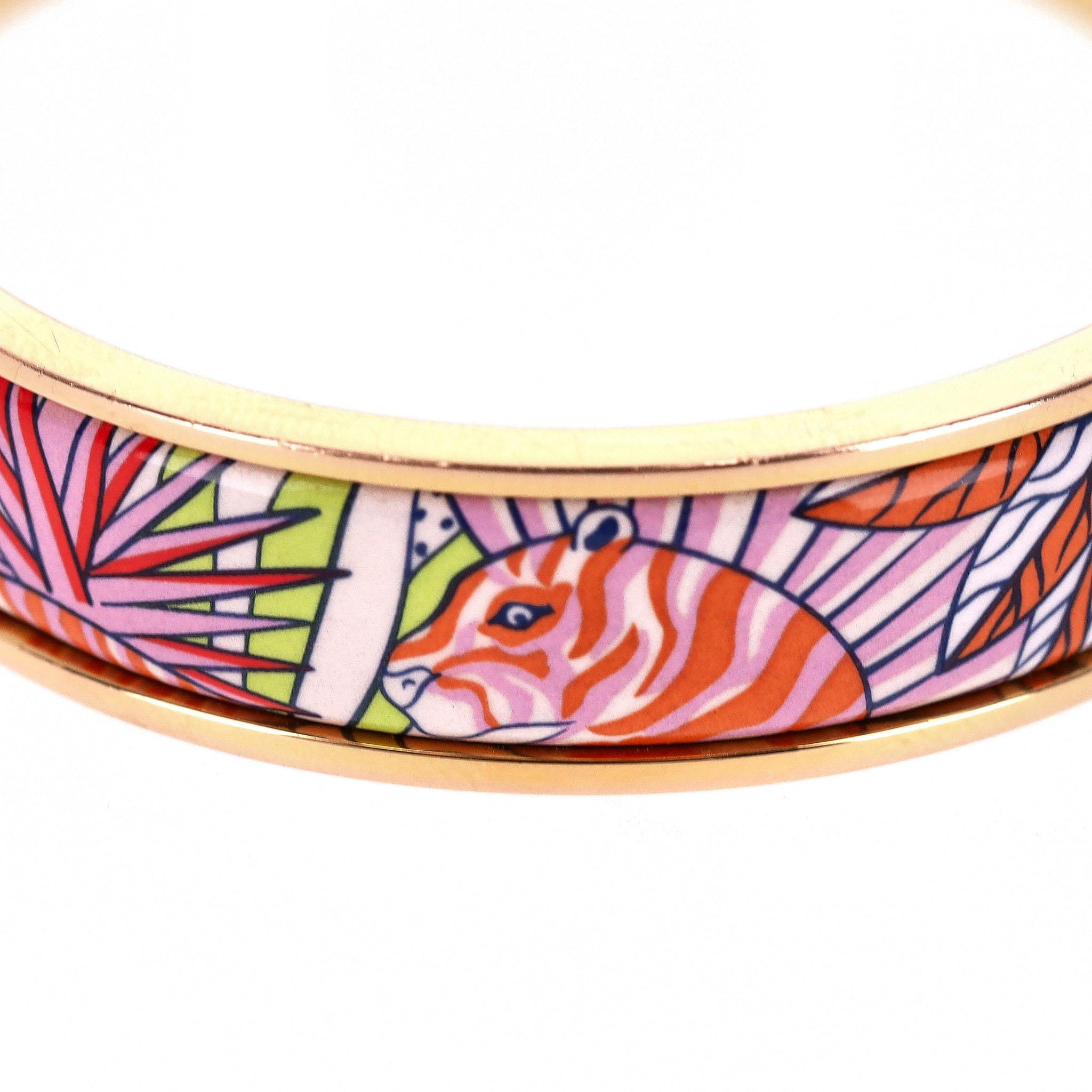 Hermes Clic Clac H 18k Gold Plated Animaux Camoufles Bracelet 1