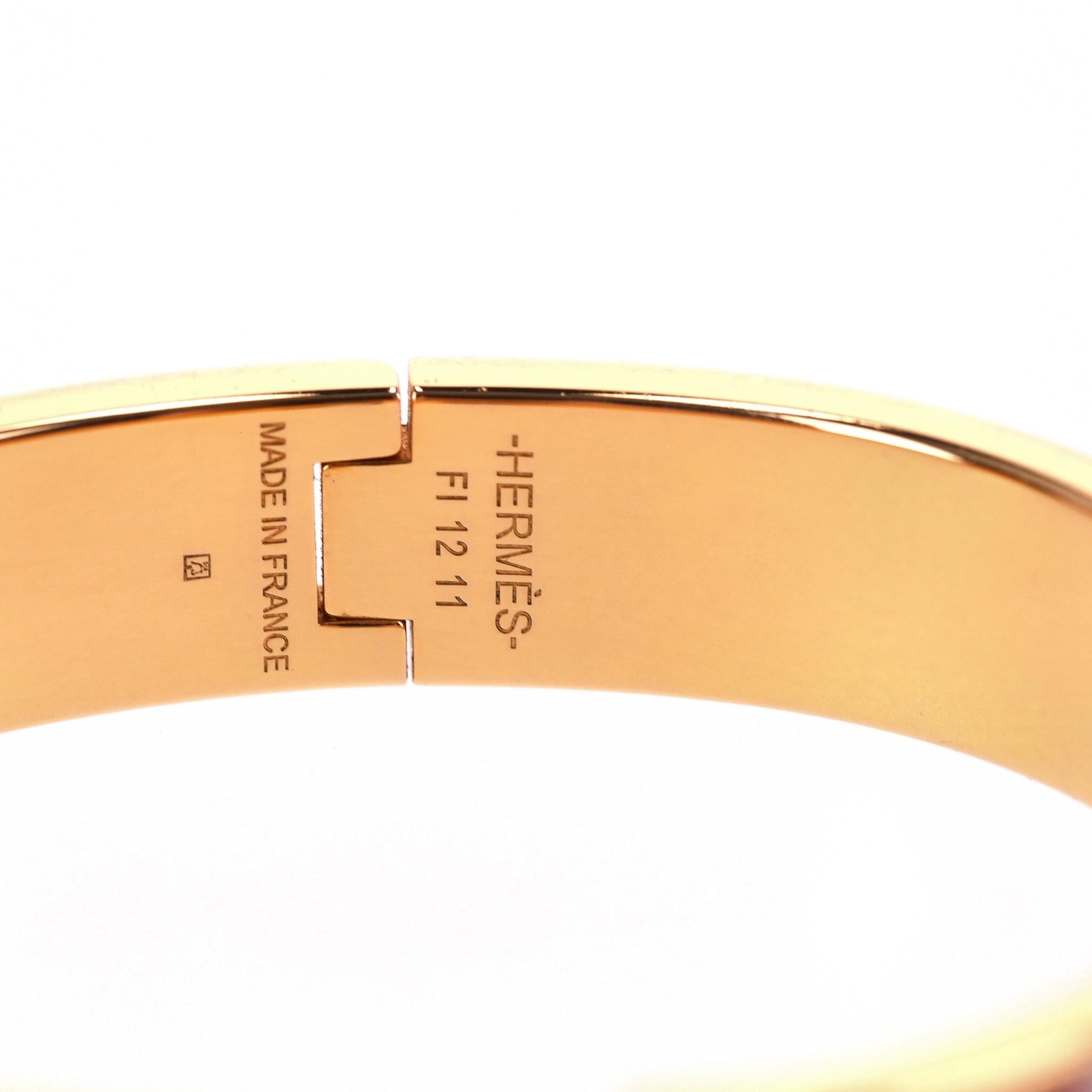 Hermes Clic Clac H 18k Gold Plated Animaux Camoufles Bracelet 3