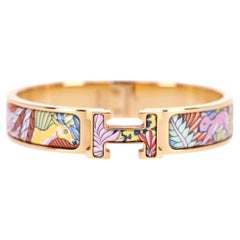 Hermes Clic Clac H Bracelet Animaux Camoufles plaqué or 18k