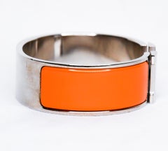 Hermès Clic Clac H Bracelet Orange Palladium Hardware