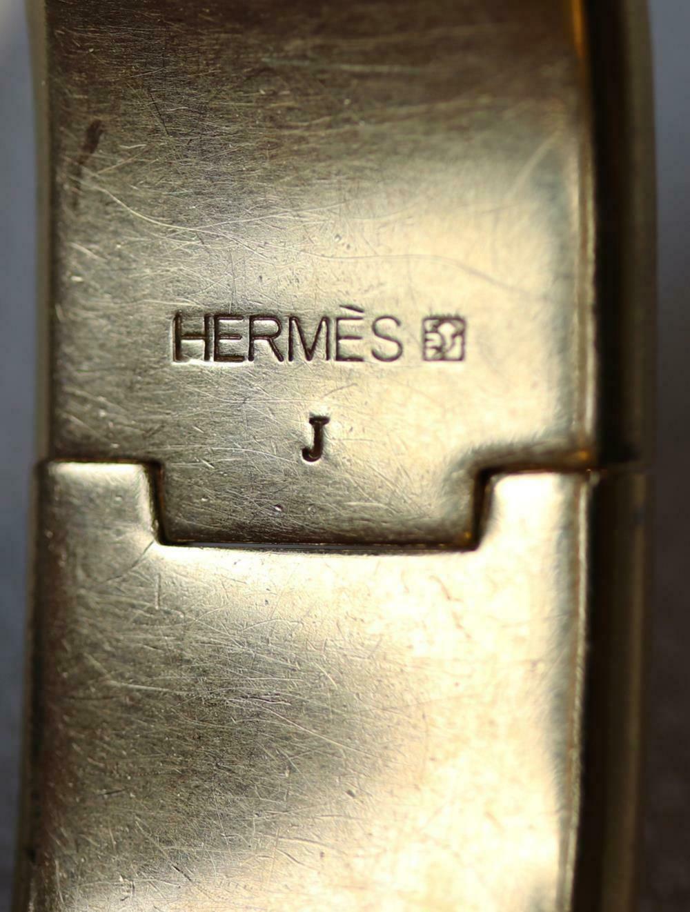 Women's Hermès Clic Clac H Enamel and Gold Plated Bracelet