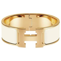Hermès Clic Clac H Enamel and Gold Plated Bracelet