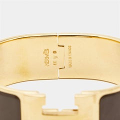 Pulsera Hermès Clic Clac H Esmalte dorado