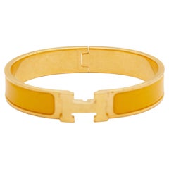 Hermes Clic Clac H Enamel Gold Plated Bracelet