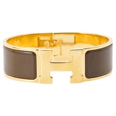 Hermès Clic Clac H Enamel Gold Plated Bracelet