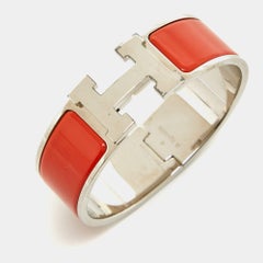 Pulsera Hermes Clic Clac H Esmalte Paladiado