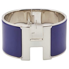 Hermes Clic Clac H Enamel Palladium Plated Extra Wide Bracelet