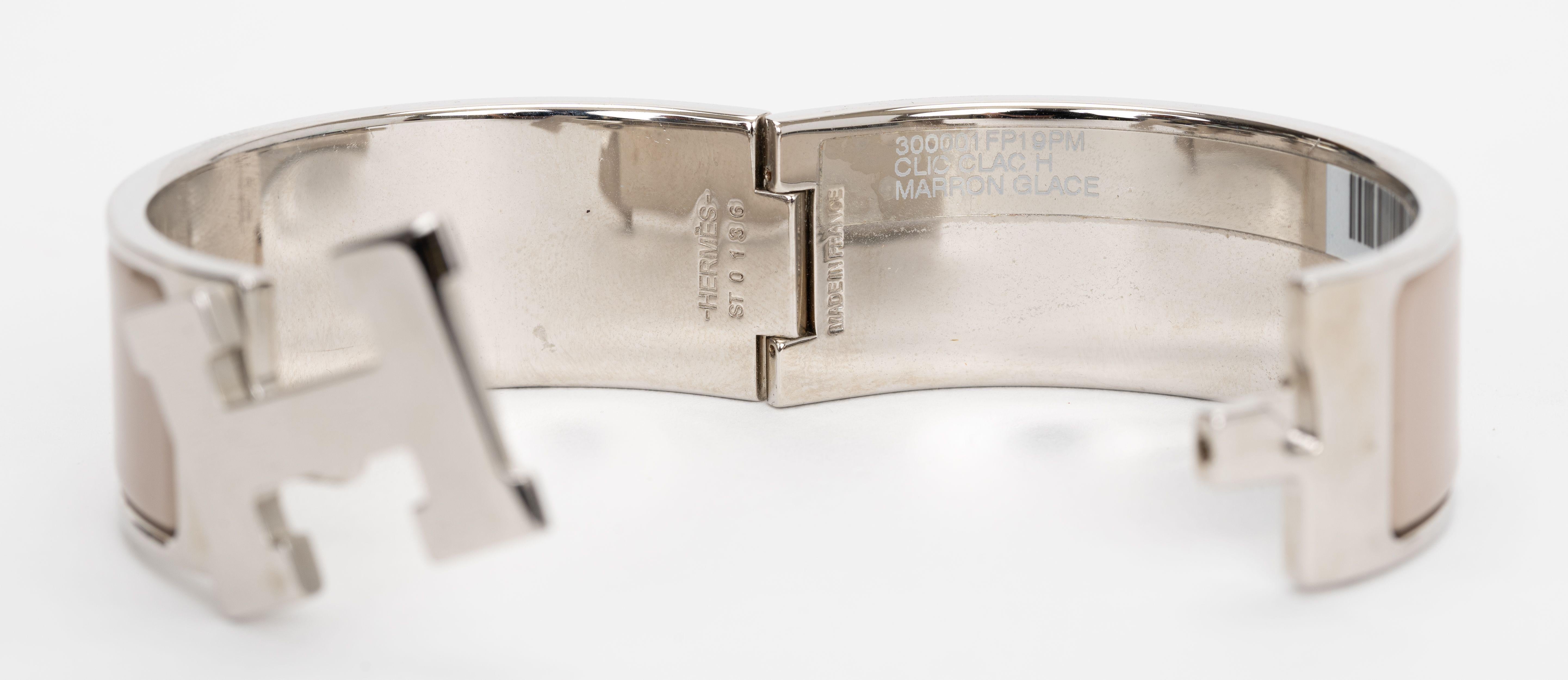De las mujeres Pulsera Hermes Clic Clac H Marron Glacé en venta