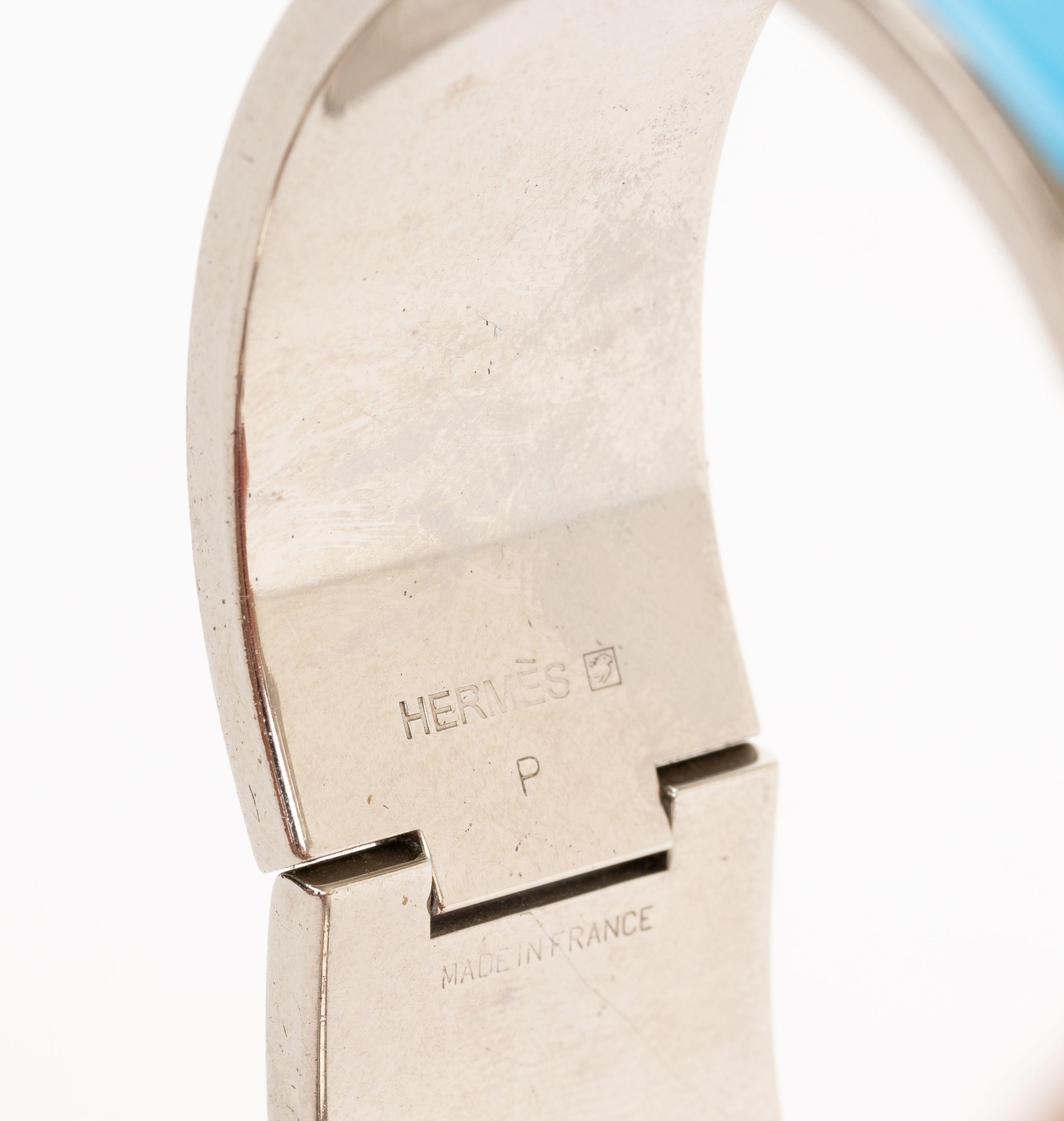 Women's Hermès Clic Clac Turquoise H Bracelet MD