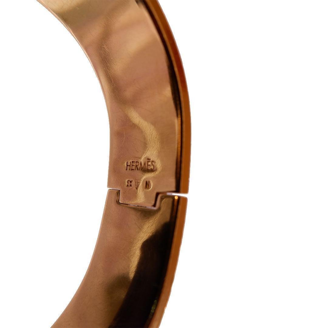 Hermes Clic Clac Wide Bangle Bracelet en métal rouge et métal doré Pour femmes en vente