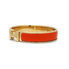 Hermes 'Clic H' Bangle, Orange