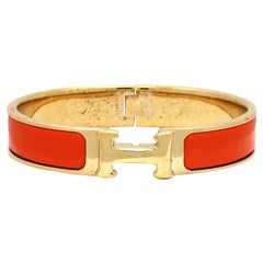 Hermes 'Clic H' Bangle, Orange