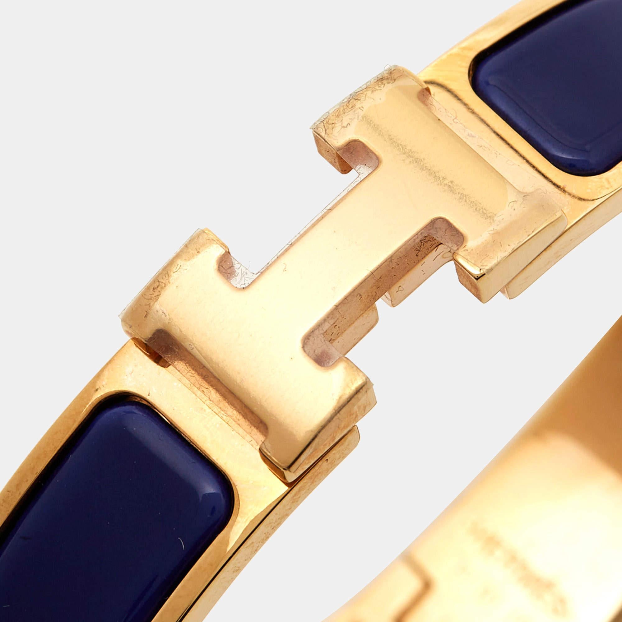blue and gold hermes bracelet