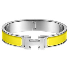 Hermes Clic H bracelet Jaune Tennis Enamel Size PM 17 cm