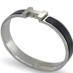 Hermès Clic H Bracelet Palladium-Plated Black
