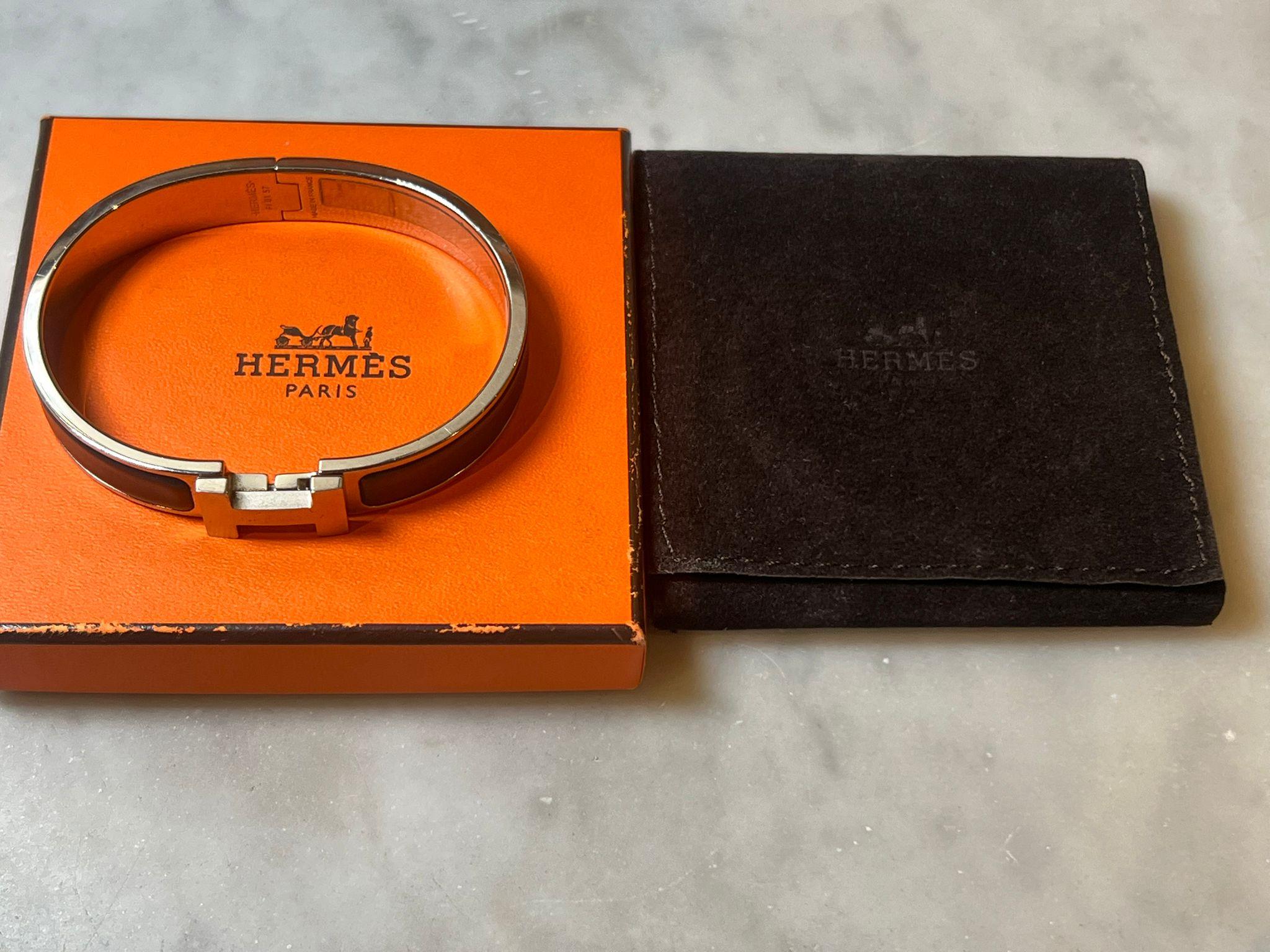 Hermès Pulsera Clic H Negro Paladiado en venta 2