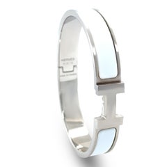 Hermès Clic H Bracelet Palladium-Plated White