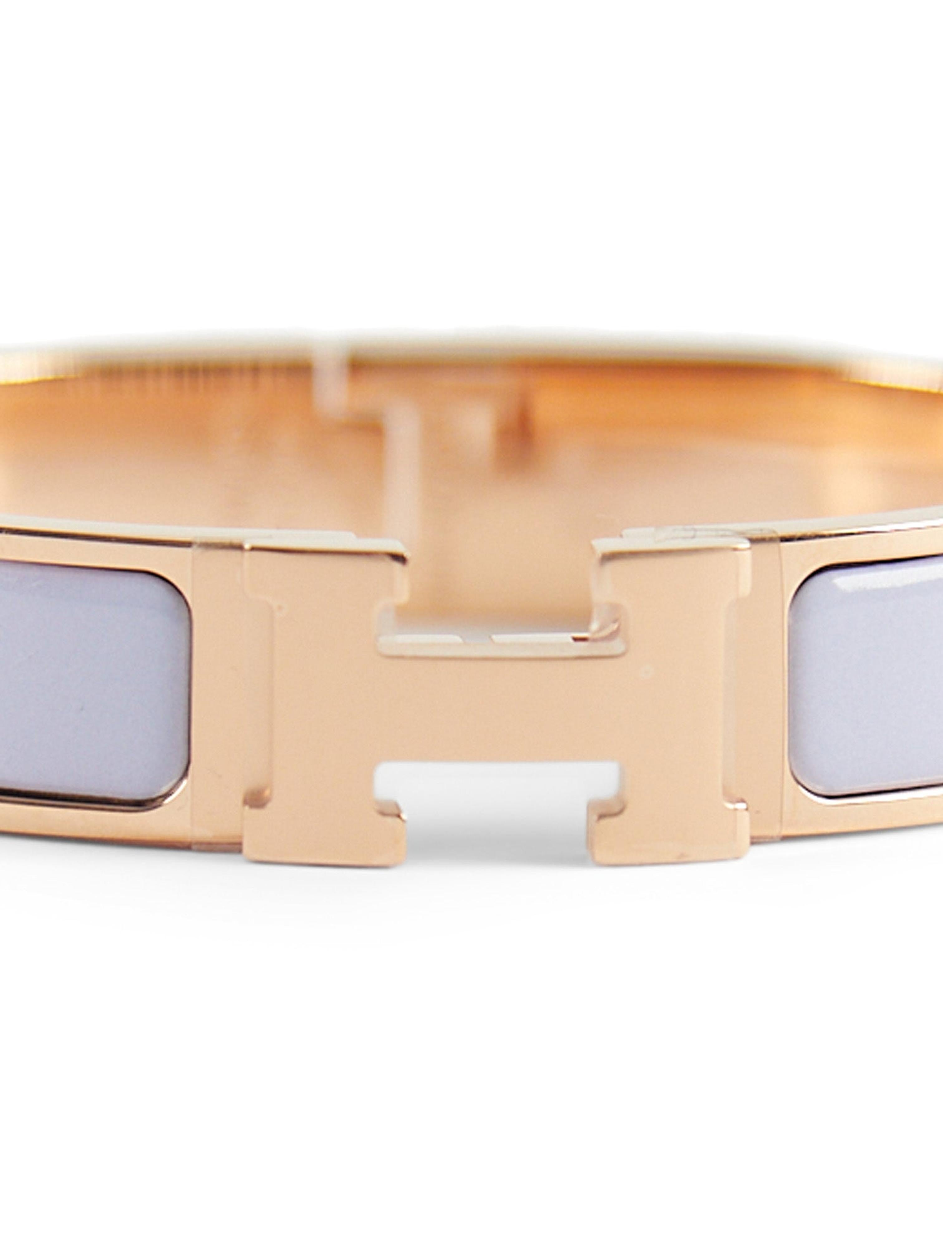 HERMÈS CLIC H BRACELET PM Parme & Rose Gold In New Condition For Sale In London, GB