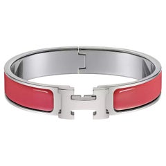 Hermes Clic H bracelet Rouge Corail Enamel Size GM 18cm