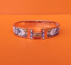 Hermès Clic H Colliers et Chiens Emaille-Armband Rose Gold Lilas GM