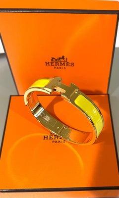 Hermes Clic H Emaille-Armreif Gelb Jaune Tennis Gold