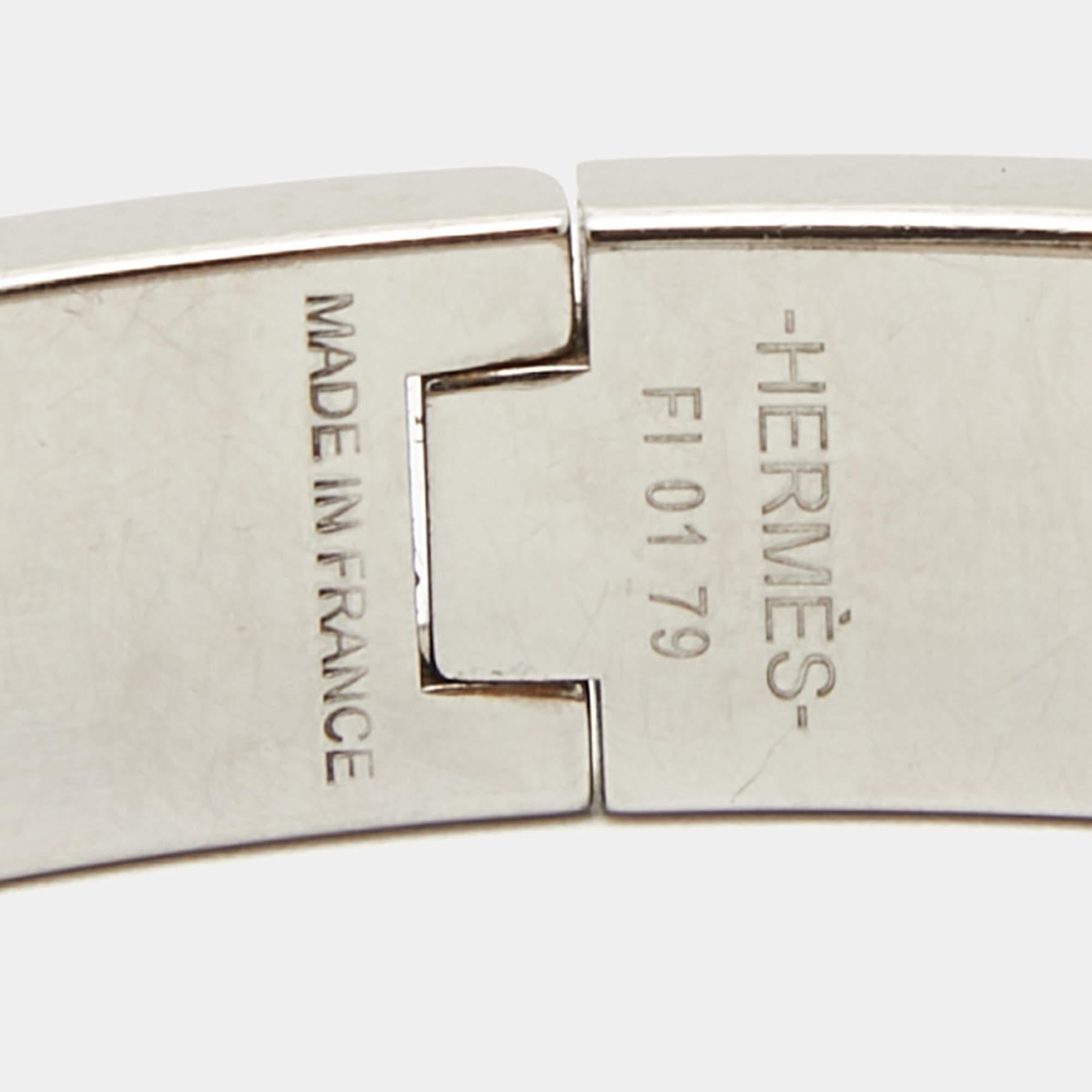 Hermès Clic H Enamel Palladium Plated Bracelet 2