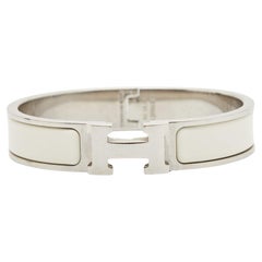 Hermès Clic H Enamel Palladium Plated Bracelet