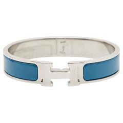 Hermès - Bracelet Clic H en émail et plaqué palladium