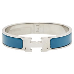 Hermès Clic H Enamel Palladium Plated Bracelet