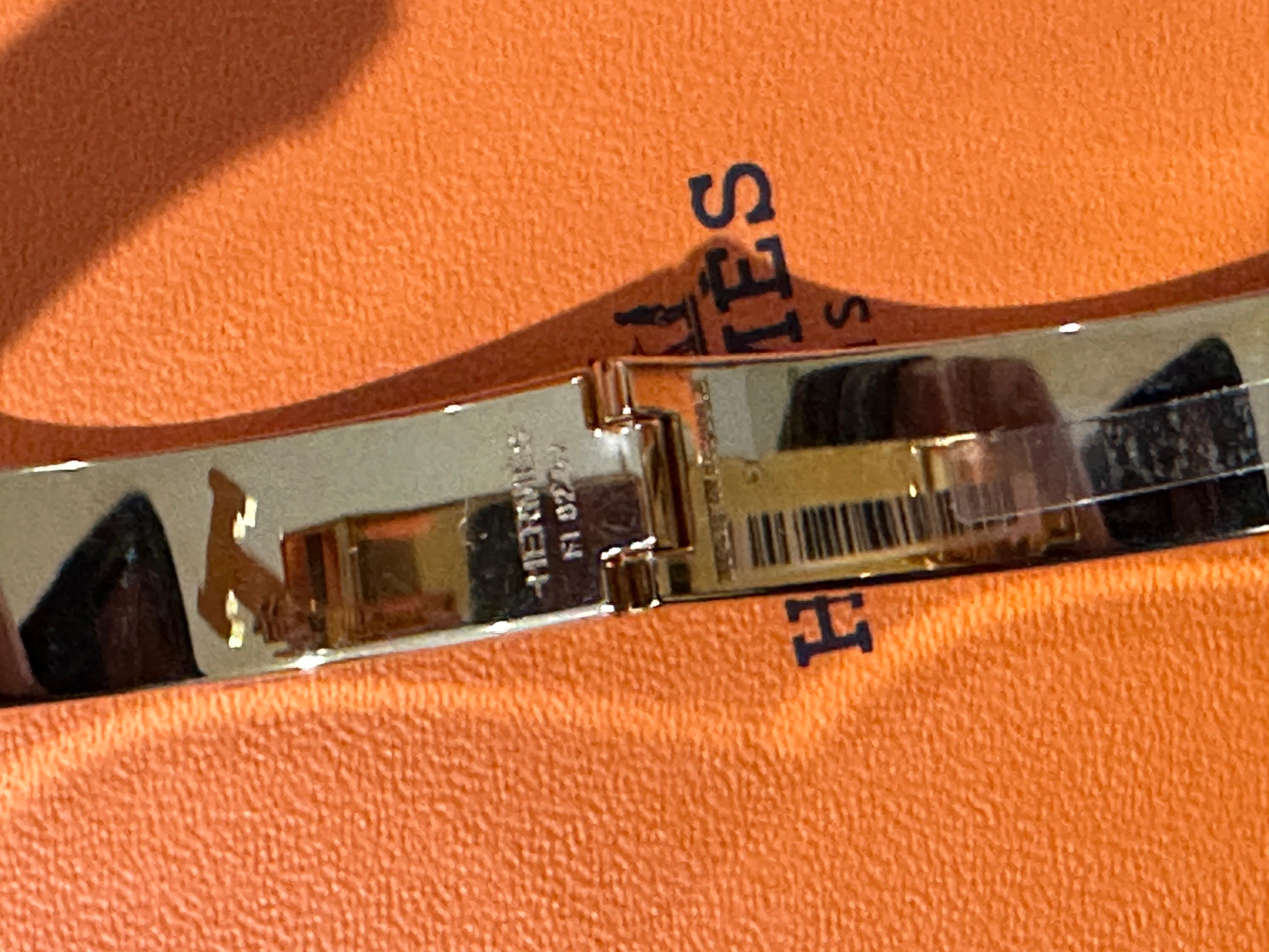 Hermes Clic H Les Leopards Bracelet Printed Enamel Gold PM 1