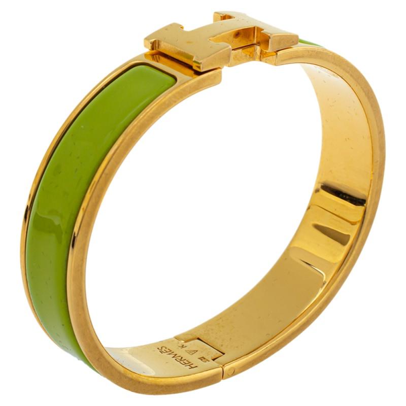 hermes clic h bracelet green